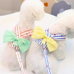 Dog Collars 22 Style Cat And Pet Colourful Bow Tie Vertical Bar Wave Point Belt Traction Chest Strap