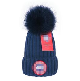 Winter Knitted caps Hats Women and men Beanies with Real Raccoon Designer Fur Pompoms Warm Girl Cap snapback pompon beanie 24 Colours