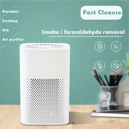 1pc Mini Air Purifier, USB Portable Low Noise Negative Ion Removal Formaldehyde Dust Removal Secondhand Smoke PM2.5 Anti-allergic Smart Home Air Purifier