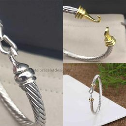Designer Jewellery Bracelets Woman ed Cable Bracelet Mens 5MM Cuff Charm Fashion luxury Wire Bangle Silver Exquisite Simple Jew227u