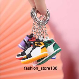 Keychains & Lanyards Creative Mini PVC Sneakers Keychains For Men Women Gym Sports Shoes Keychain Handbag Chain Basketball Shoe Key Holder Bulk Price