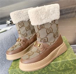Designer Boot Women Winter Plush Warm Snow Ankle Boots Fashion Luxury Comfort Australia Sheepskin Suede Martin Booties Shoe