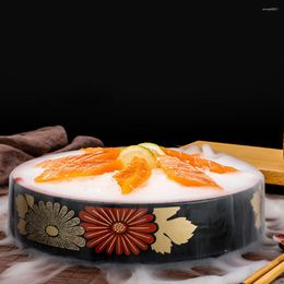 Dinnerware Sets Sushi Plate Sashimi Storage Barre Plastic Dish Seafood Creative Container Practical Round Cake Pan