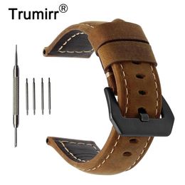 20mm 22mm 24mm 26mm Italy Genuine Leather Watch Band for Panerai Luminor Radiomir Stainless Steel Buckle Watchband Wrist Strap CJ1289l