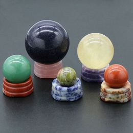 Crystal Ball Base Natural Stone Agate Crafts Round Ball Egg Display Stand Desktop Ornaments Home Decorations