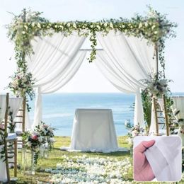 Party Decoration Wrinkle-Free Wedding Backdrop Curtains 2 Panels White Chiffon Like Fabric Drapes For Arch Decor Canopy Bed Curtain