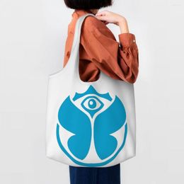 Shopping Bags Recycling Blue Tomorrowlands Bag Women Shoulder Canvas Tote Washable Grocery Shopper Handbags