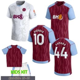 2023 24 Soccer Jerseys Kids Kit 23 24 Home AWAY Football Shirt Training Camisetas Futbol MINGS McGINN BUENDIA WATKINS Maillot Foot