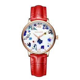 Fresh and Simple Temperament Womens Watches Female Students Quartz Watch Light Luxury Fashion Fan Goddes Exquisite Wristwatches A 231S