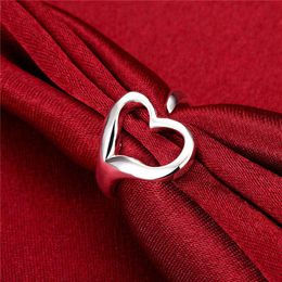 women's open heart sterling silver plated rings size open DMSR009 popular 925 silver plate finger ring Jewellery Band Rings257x