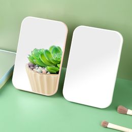 Single sided makeup mirror simple and portable desktop mirror desk top plain folding dressing mirror for student dormitories