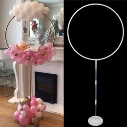 2set Round Circle Balloon Holder Bow Arch Balloons Frame Column Stand Baby Shower Balloons Decor Kids Birthday Party Supplies211P