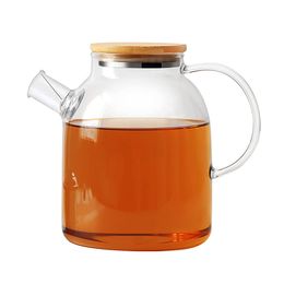 Wholesale 1000ml 1600ml High Borosilicate Glass Teapot Heat Resistant Clear With Infuser Glass Kettle Tea Pot