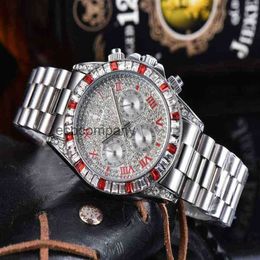 Men Watch Daytonass Designer Wristwatch Luxury Chronograph Multifunction Watches Men's Fashion Stainless Steel Full Drill Six Pin TV9W