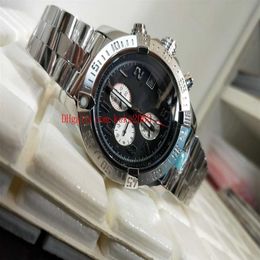 Luxury High quality Super Avenger A1337111 BC28 168A 48MM Motors Black Dial Stainless Steel VK Quartz Chronograph Working Mens Wat277J