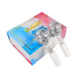 24K Gold Foil Ice Globes Facials Massager Cooling Globe Face Roller for Face Neck & Eyes Daily Beauty SPA Anti Ageing Reducing Puffiness
