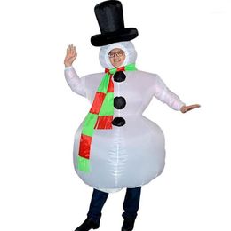 Party Masks Christmas Inflatable Snowman Costume Suit For Adults Halloween Cosplay FP813112