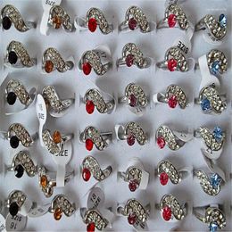 Wedding Rings QianBei 50 Pcs Mixed Style Fashion Kid Children Rhinestones Crystal For Women Charms Jewellery Gifts Wholesale