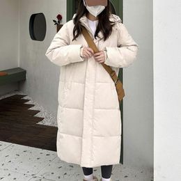 Women's Trench Coats Women Long Over-the-knee Down Jacket Female Loose Hooded Winter Clothing Thick Coat Outerwears