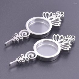 Pendant Necklaces 5pcs Stainless Steel 20mm Flower Shape Floating Charms Picture Memory Po Locket DIY Living Medallion Necklace Jewelry