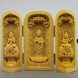 Decorative Figurines Carving Manjusri Samantabhadra Buddha In The South China Sea Guanyin Bodhisattva