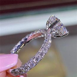 Fashion Jewellery New Flash Diamond Round Princess Ring 4 Design Fashion Female Engagement Ring3323