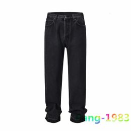 Men's Jeans High Street Washed Old Jeans Men Women Best Quality Solid Color Straight Leg Denim Pants 230927