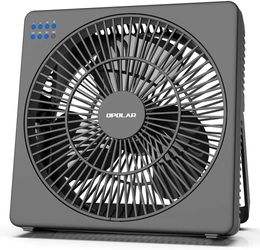 8 Inch Desk Fan with Timer, USB Operated, 5 Speeds Powerful Wind, Quiet Operation for Personal Office,Table Hanging Fan for RV