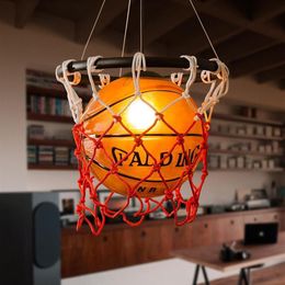 Pendant Lamps American Retro Basketball Creative Personality Restaurant Gym Bar Bedroom Trend Decoration Chandeliers306Q