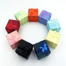 High Quality Favor Bag Whole Multi colors Jewelry Box Ring Box Earrings Box 4 4 3 Packing Gift Box2403