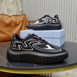 Perfect Platform White Black Lifestyle Walking Striped Skateboard Shoes Macro Re-Nylon & Brushed Leather Comfort Man Outdoor Casual thick-soled Flats With Box