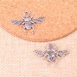 Antique Bee Honey bee charm - 46pcs, 32-24mm, Compatible with Vintage Tibetan Silver DIY Handmade Jewelry