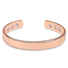 Unisex Bangle Fashion Magnetic Brass Rose Gold Bangle Healing Bio Therapy Arthritis Pain Relief Open229j