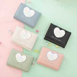 PU Leather Women's Wallet Cute Love Cartoon Three Fold Wallet Multi-card Card Bag Student Coin Wallet