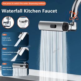 Kitchen Faucets Waterfall Faucet Basin 360 Rotating 3Stream Spraye Water Saving Tap Sink Mixer Wash For Bathro 230921