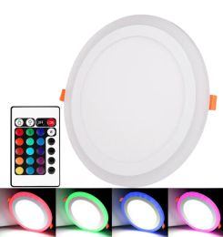 Remote Control White & RGB Led Panel Light 6w/9w/18w/24W Ultra Thin Recessed LED Ceiling downlight Acrylic Panel Lamp12 LL