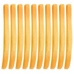 Garden Decorations 10 Pcs Fake French Fries Food Toys Kitchen Faux Decoration Pvc Artificial Display Lifelike Simulation