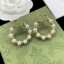Luxury Pearl Ear Stud Designer Casual Golden Letters Ear Studs Fashion Sparkling Diamond Strawberry Jewelry For Womens Earrings CYG239276