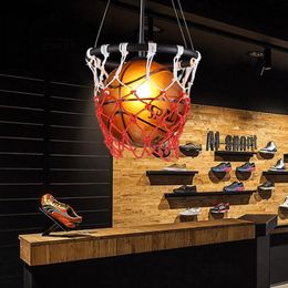 Basketball Pendant Lamp Kitchen Hanglamp Football Glass Lights Kids Room Industrial Hanging Light Fixture Lighting Lamps298G