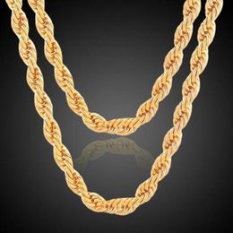 Gold Filled Rope Chain 18ct Mens Women's 5mm Five Width 20 inch Length267W