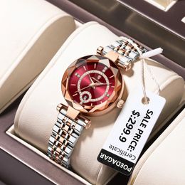 Womens Watches POEDAGAR Luxury Watch For Woman High Quality Diamond Ladies Quartz Waterproof Date Stainless Steel Women relojbox 230927