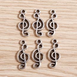 Charms 40pcs 8x19mm Cute Alloy Music Note For Jewelry Making DIY Earrings Pendants Necklaces Handmade Keychains Crafts Supplies