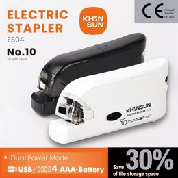 Staplers Khinsun Electric Stapler Kırtasiye Otomatik No10 Okul Kağıt Ofisi 230926