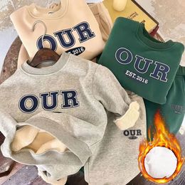 Clothing Sets Winter Baby Boy Girl Clothing Sets Children Pullover Sweatshirts Simple Solid Cotton Sports Pants 2pc Kids Clothes Boy Sui 230927