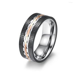 Cluster Rings 2023 Trendy Titanium Steel Two-color Couple Wedding Ring Men And Women Engagement Jewellery Gifts