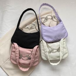 Evening Bags Women Underarm Bag Fashion Butterfly Chain Commute PU Leather Hobo Solid Colour Simple Casual Elegant Shopper Tote Purse