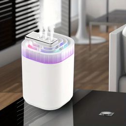 1pc 101.44oz Potable USB Air Humidifier-Quiet Ultrasonic Mist, Colourful Light, Water Filtration, Timing Function, Perfect For Home And Office And Car