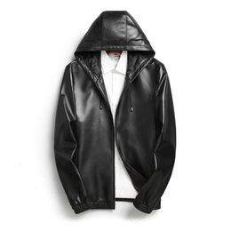 Men's Leather Faux 2023 Real Jacket Hoodie Men Genuine Lambskin Winter Slim Motocycle Smart Casual Jackets 230927