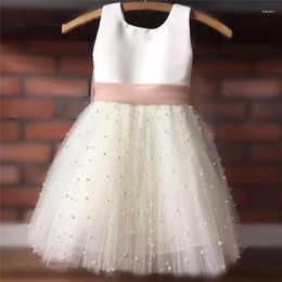 Girl Dresses Girls Dress For Kids Elegant Costumes Wedding Party Clothes Frock Flower Beading Gown Princess Summer Short