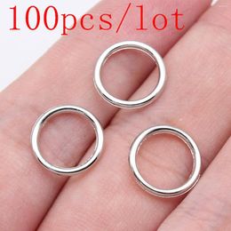 Charms 100pcs Circle Keychain Diy Accessories For Jewellery 12x12mm Rhodium Colour